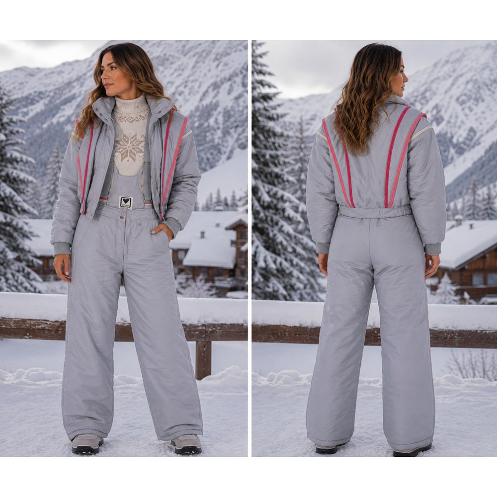 Obermeyer Women 8 Ski Suit Set Alicia Jacket Tyla Bibs Retro 80s 90s